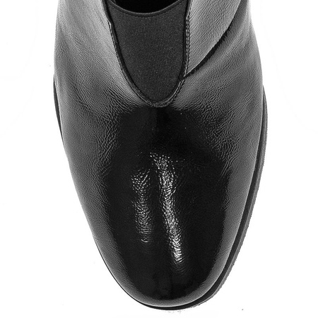 Maciejka Ankle Boots Patent Leather Low Block Heel Black 04777-20/00-3