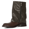 Maciejka Leather Ankle Boots Foldover Shaft Low Heel Green-Brown K7213-09/00-8