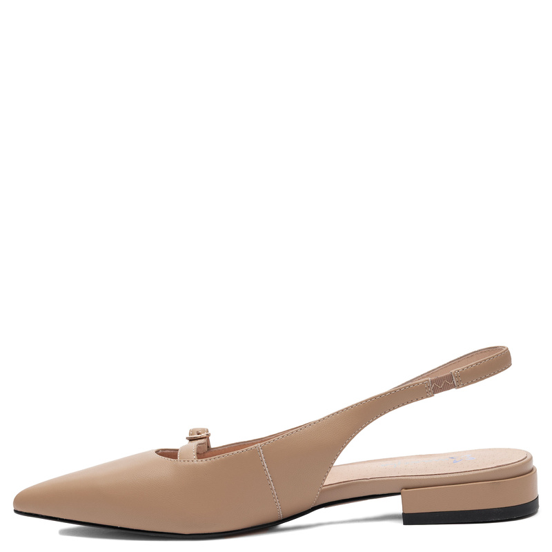 Maciejka Slingback Pumps Leather Flat Heel Beige K7449-04/00-1