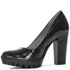 Maciejka Classic Leather Pumps on Block Heel and Platform Black 02629-43-00-1