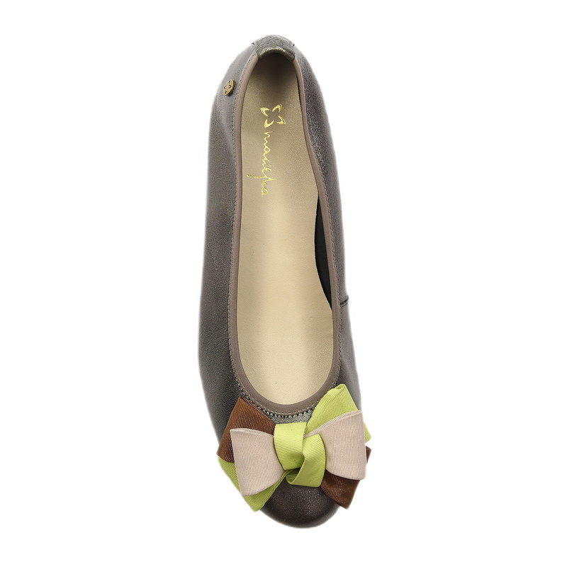 Maciejka Leather Ballerinas With Bow Green P6801-20/00-0