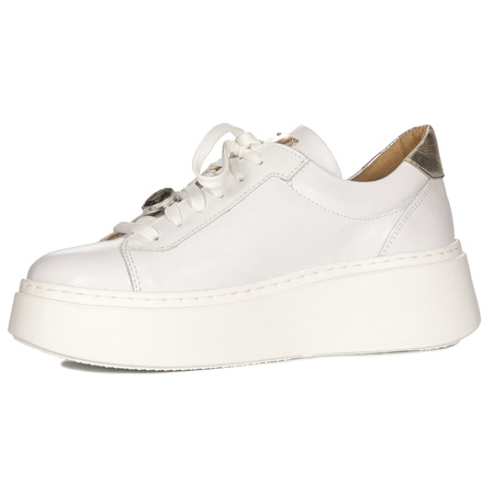 Maciejka Skórzane Sneakersy Platformowe Białe 06191-11/00-8