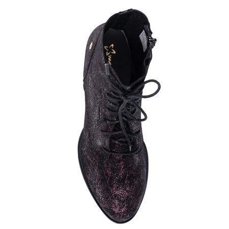 Maciejka Leather Artistic Ankle Boots Black Purple 6391W-44/00-1