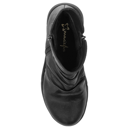 Maciejka Leather Ankle Boots Flat Zip Black P7232-01/00-7
