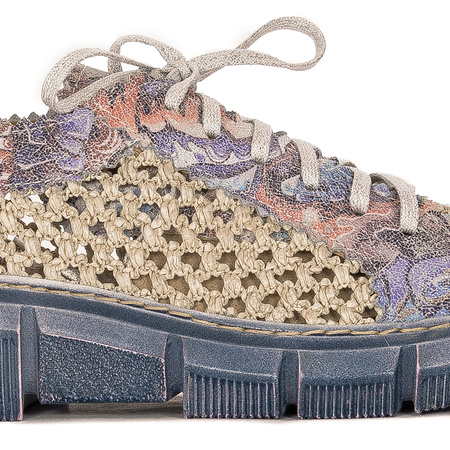 Maciejka Perforated Leather Platform Shoes Blue 05850-06-00-1