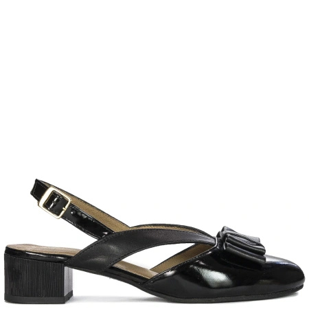Maciejka Leather Black Pattented Women's Sandals 06487-01/00-1