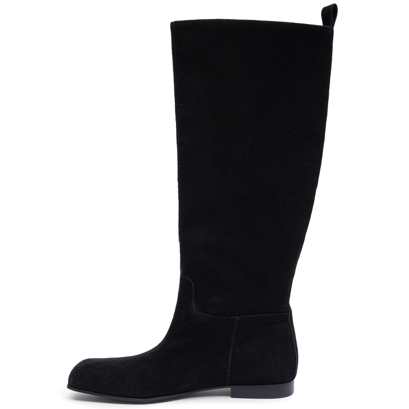 Maciejka Tall Leather Black Boots Square Toe K7742-01/00-7