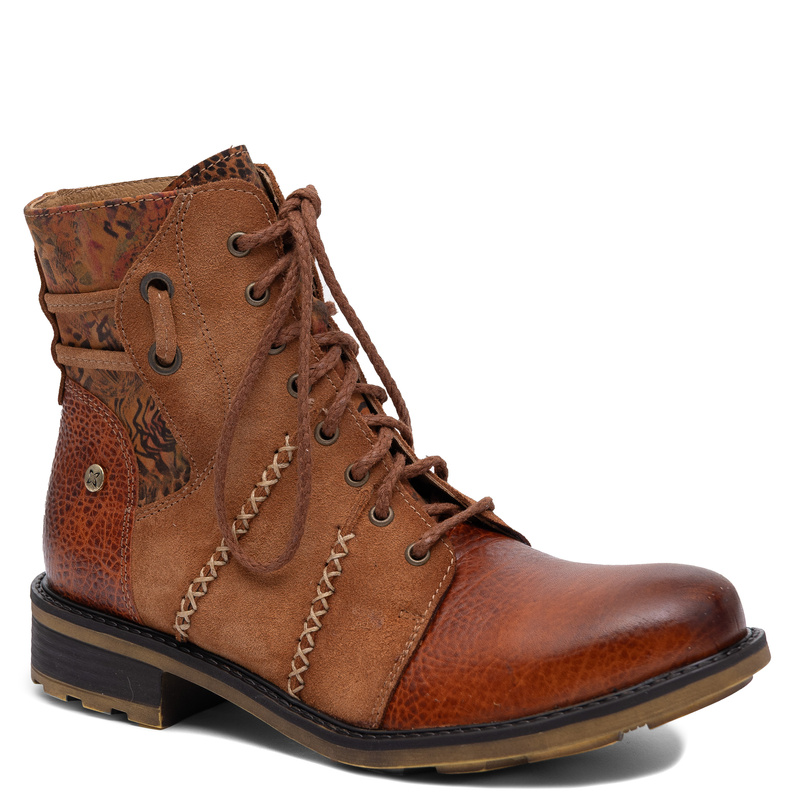 Maciejka Leather Ankle Boots Refined Warm Design Orange 07609-29/00-8