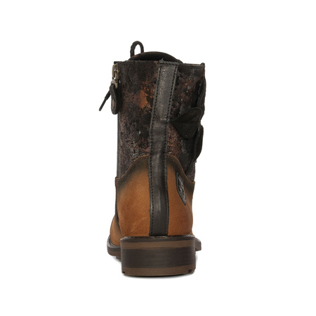 Maciejka Craftsmanship Suede Lace-Up Side-Zip Rust Black 07004-29/00-8