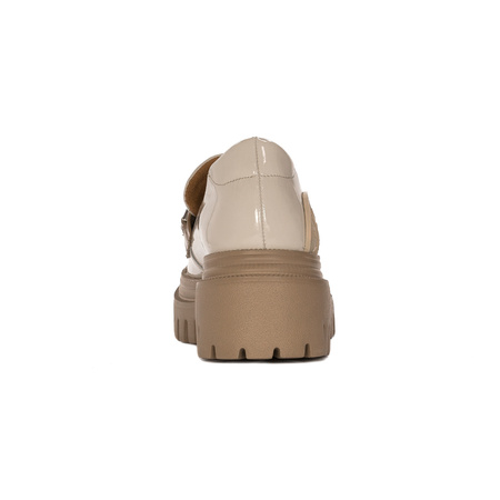 Maciejka Loafers Patent Leather Chunky Platform Light Beige 06294-22/00-8