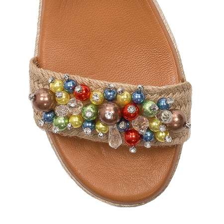 Maciejka brown leather women's espadrilles sandals