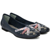 Maciejka Leather Ballet Flats Interlaced Detailing Flat Heel Navy 01358-27/00-0
