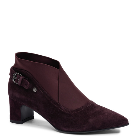 Maciejka Burgundy Suede Ankle Boots with Stretch Upper K7691-23/00-7