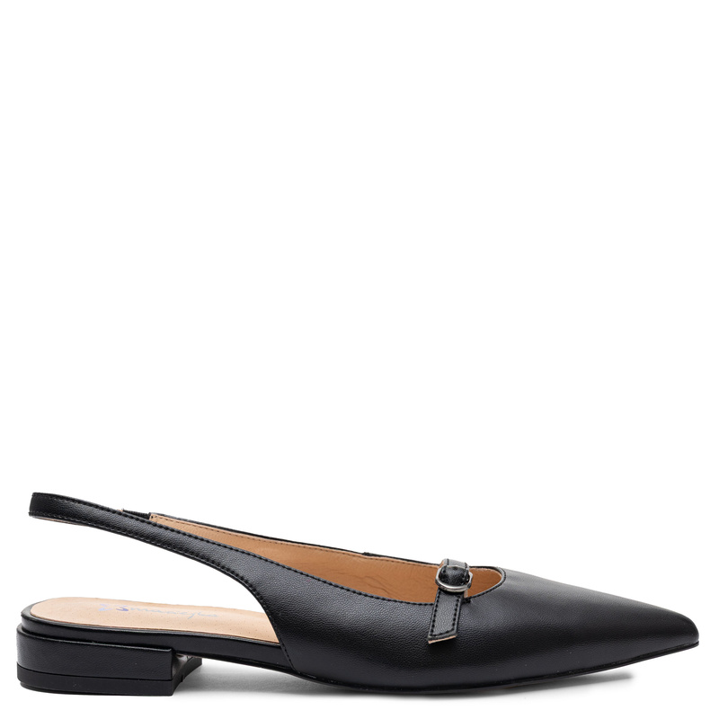 Maciejka Slingback Pumps Leather Flat Black K7449-01/00-1