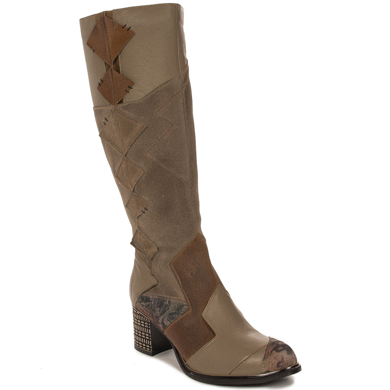 Maciejka Dark Beige Knee-High Boots 05640-10/00-3