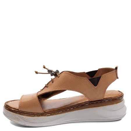 Maciejka Ginger Orange Leather Platform Sandals I7646-29/00-1