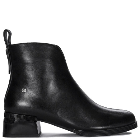 Maciejka Leather Ankle Boots Low Square Heel Black N3118-01/00-8