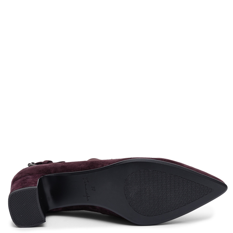 Maciejka Burgundy Suede Ankle Boots with Stretch Upper K7691-23/00-7