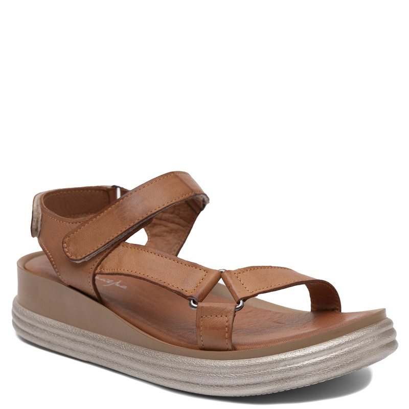 Maciejka Elegant Leather Women's Wedge Sandals Tan L7634-29/00-1