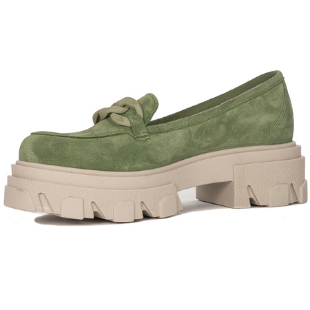 Maciejka Women's shoes green suede leather