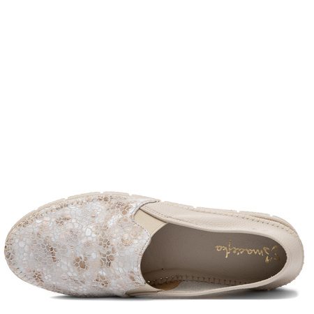 Maciejka Leather Slip-On Loafers Patterned Vamp Beige 03512-72/00-0
