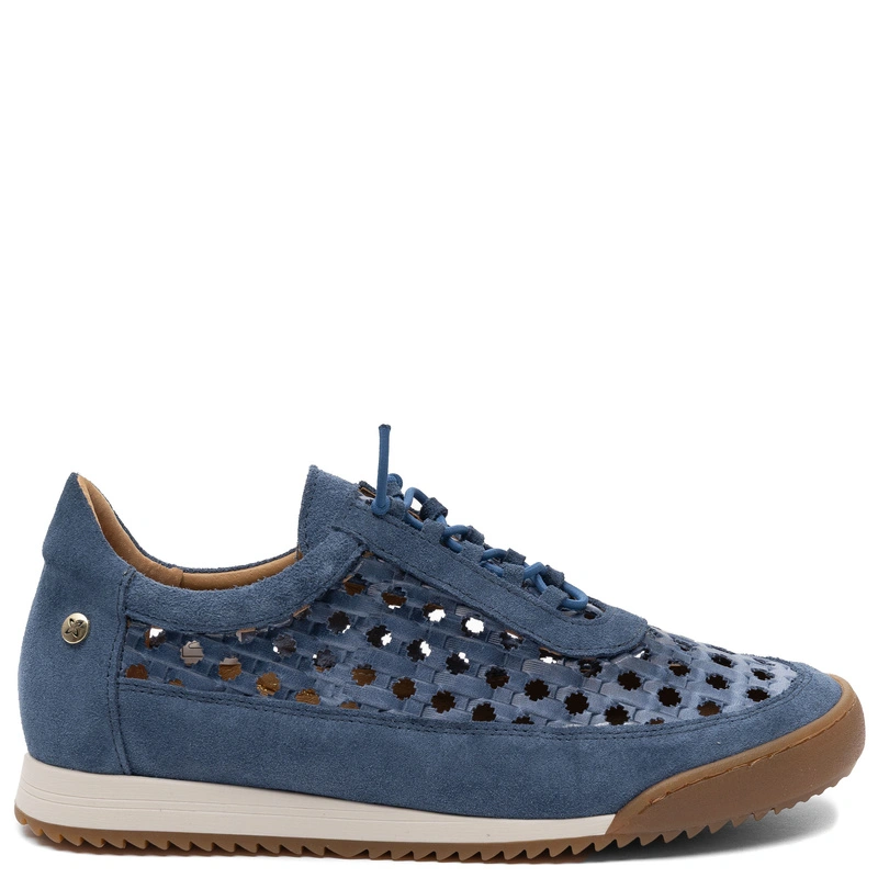 Maciejka Sneakersy Damskie Skórzane Ażurowe Granatowe 07323-17/00-1