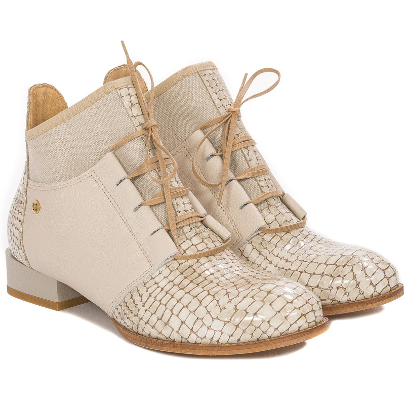 Maciejka Beige Lace-up Boots