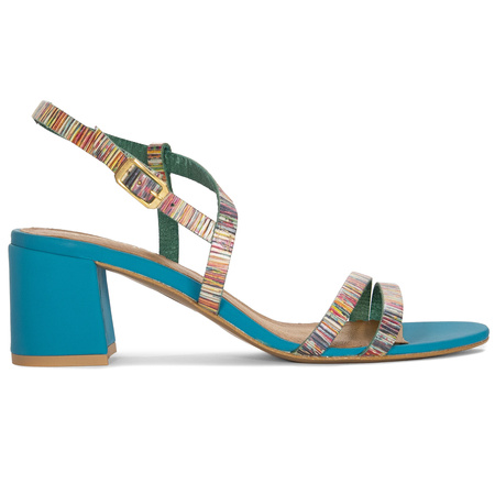 Maciejka Women's Leather Heeled Blue Sandals