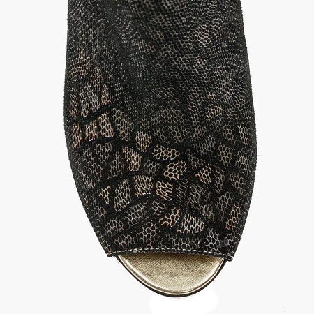 Maciejka Black + Gold velor Boots