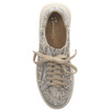 Woman's Beige and Gold Leather Sneakers