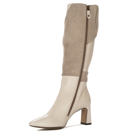 Maciejka Light Beige Knee-High Boots 05784-22/00-8