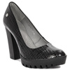 Maciejka Classic Leather Pumps on Block Heel and Platform Black 02629-43-00-1