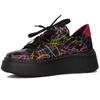 Woman's Sneakers black and multicolor Leather 