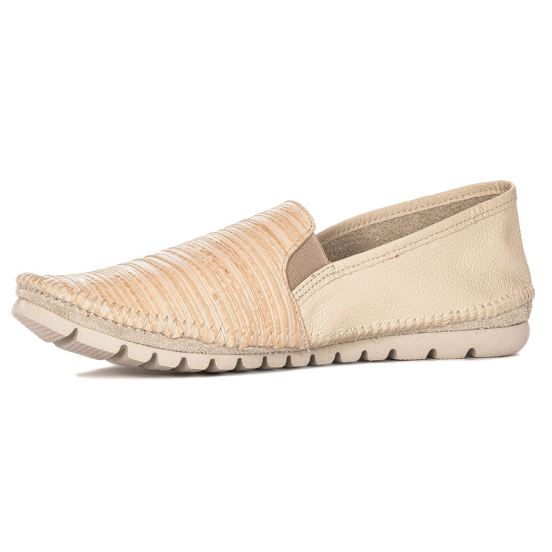 Maciejka Półbuty Skóra Naturalna Beige