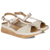 Maciejka Leather Beige and Gold Women's Sandals