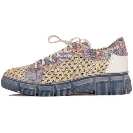 Maciejka Perforated Leather Platform Shoes Blue 05850-06-00-1