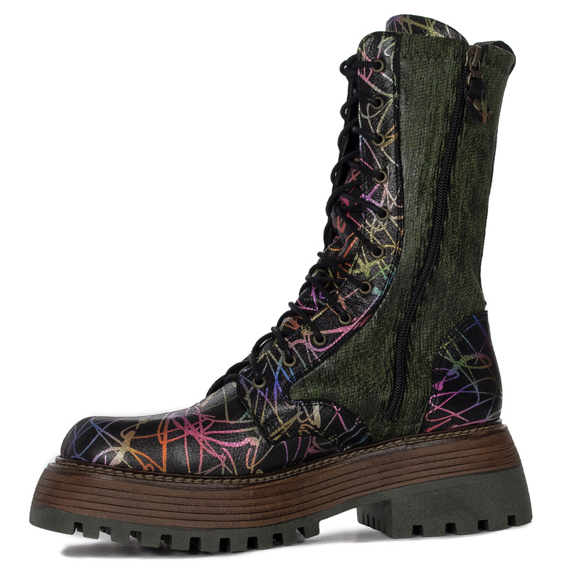 Maciejka Green and Black Boots 06302-09/00-8