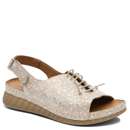 Maciejka Comfortable Leather Wedge Sandals Beige L7635-04/00-1