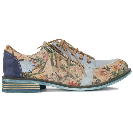 Maciejka Women's Light Blue+Flowers Shoes