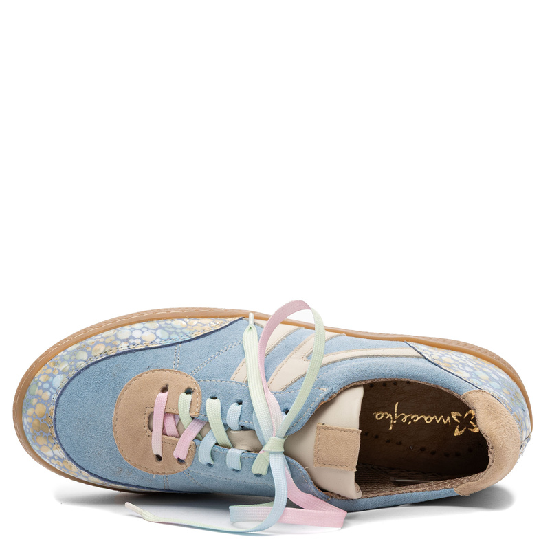 Maciejka Leather Pastel Sneakers Beige-Blue 07319-06/00-7