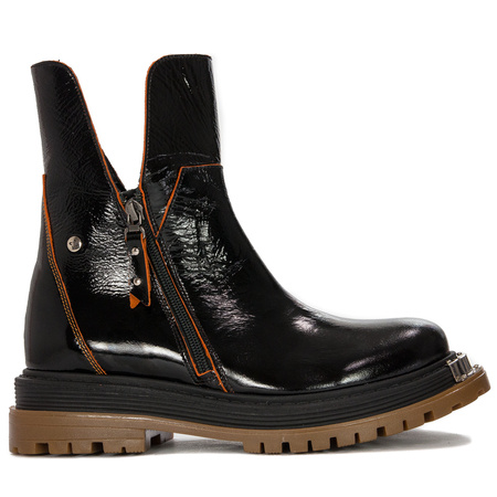 Maciejka Black+Orange Boots 05747-18/00-7