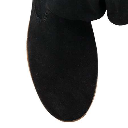 Maciejka Velour Leather Knee-High Boots Black 05057-01/00-6