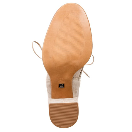 Maciejka Cutout Lace-Up Ankle Boots Peep-Toe Beige 04040-04/00-5