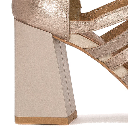 Maciejka Women's sandals in natural leather beige&gold