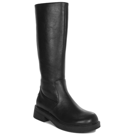 Maciejka Leather Knee-High Minimalist Zipper Black A7164-01/00-7
