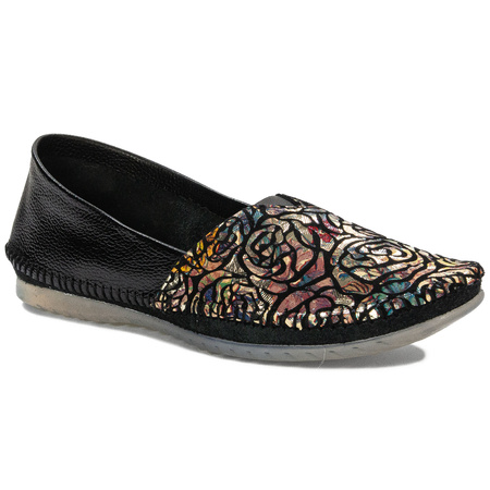Maciejka leather slip-on loafers floral detail black 1930B-01/00-0