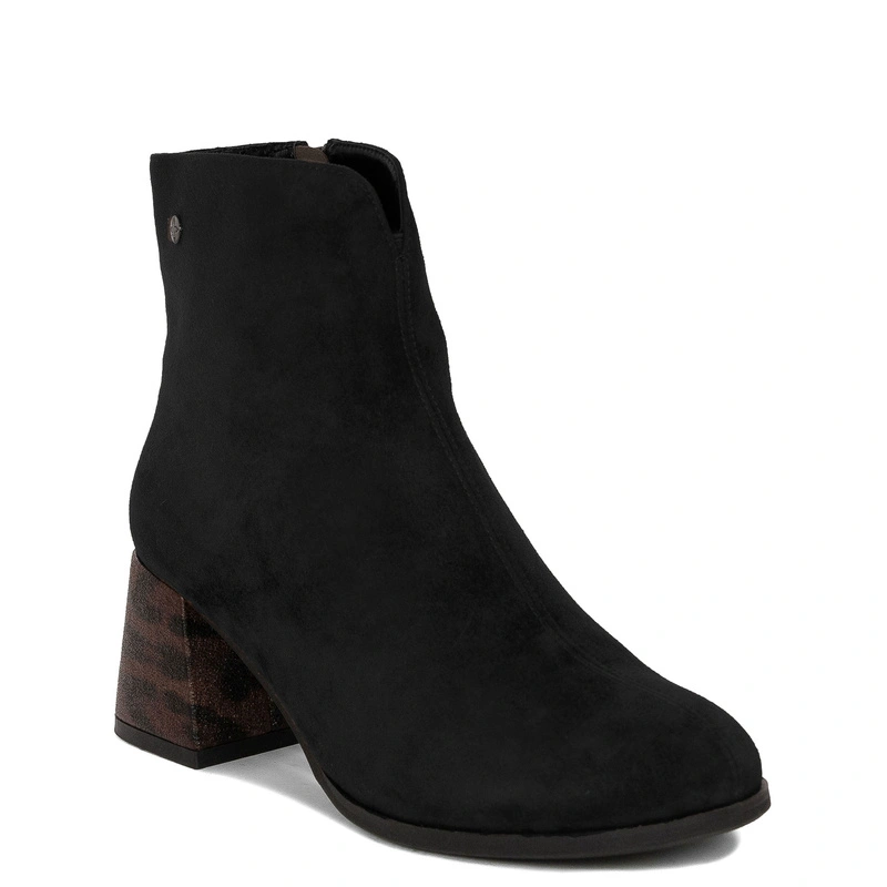 Maciejka Women's Suede Leather Boots on a Decorated Block Heel Black K7202-01/00-8