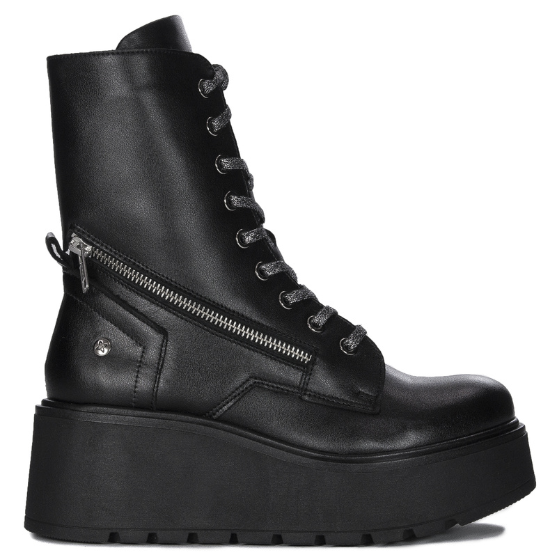 Maciejka Leather Platform Boots High Shaft Black 06676-01/00-8