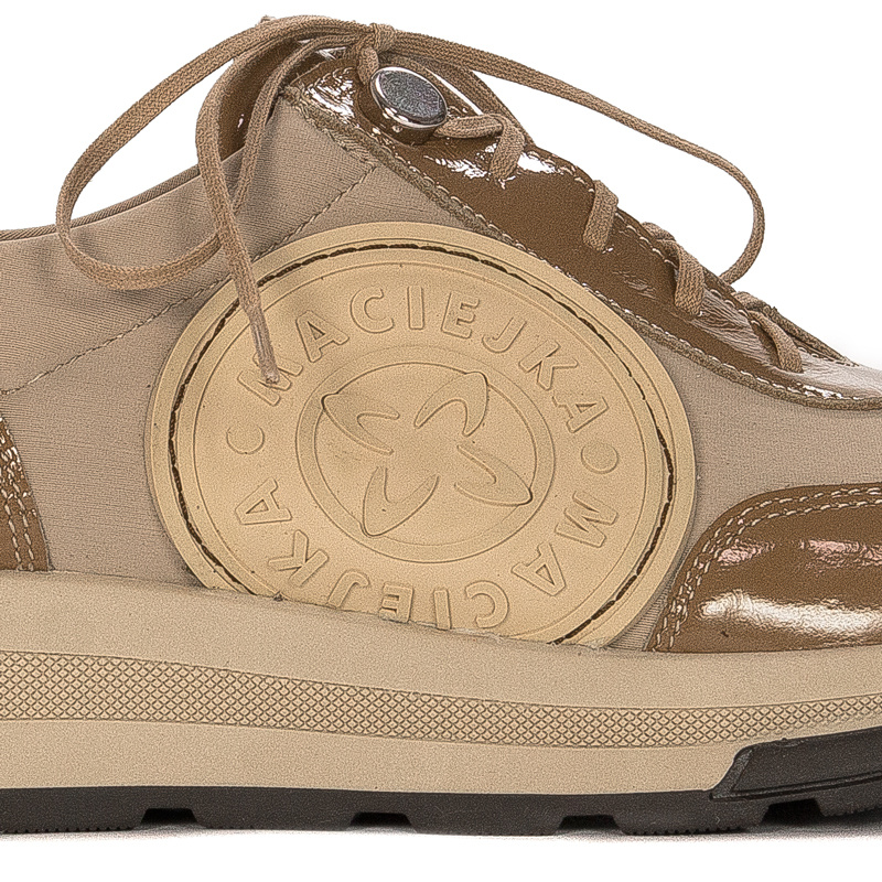 Maciejka Woman's Sneakers Beige Leather