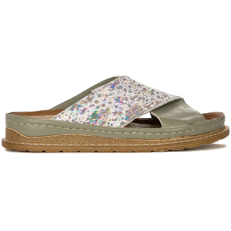 Maciejka Pistachio Women's Leather Slides
